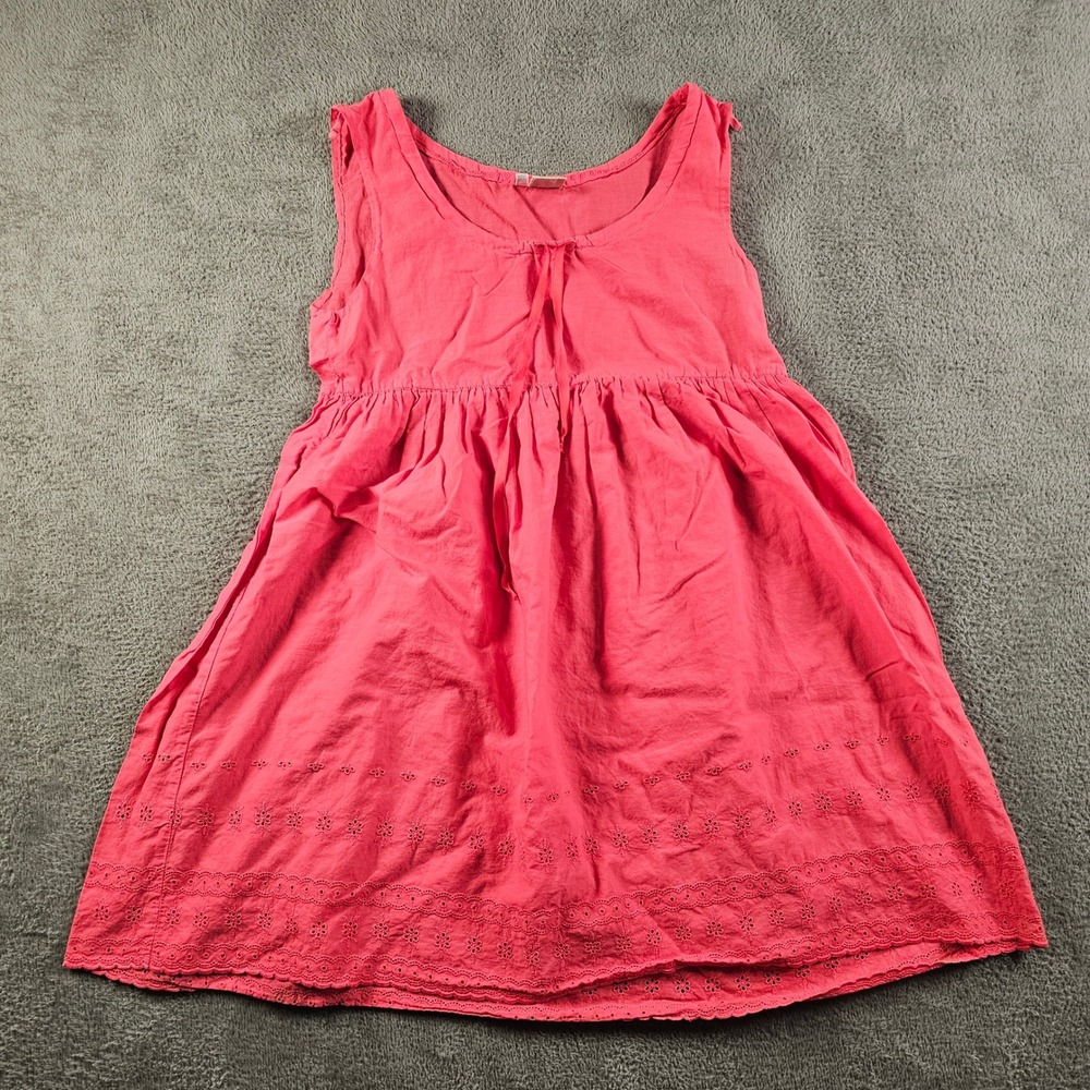 United Colors of Benetton Pink Eyelet Lace Babydoll Dress Made in Italy 40 Small